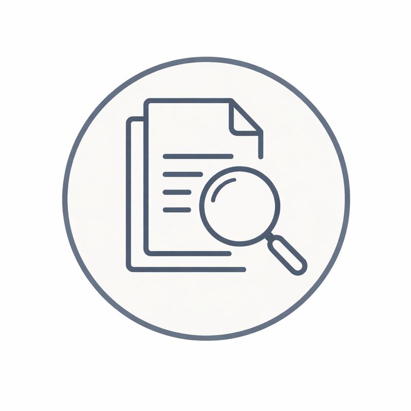 Document review icon representing initial opportunity evaluation and due diligence