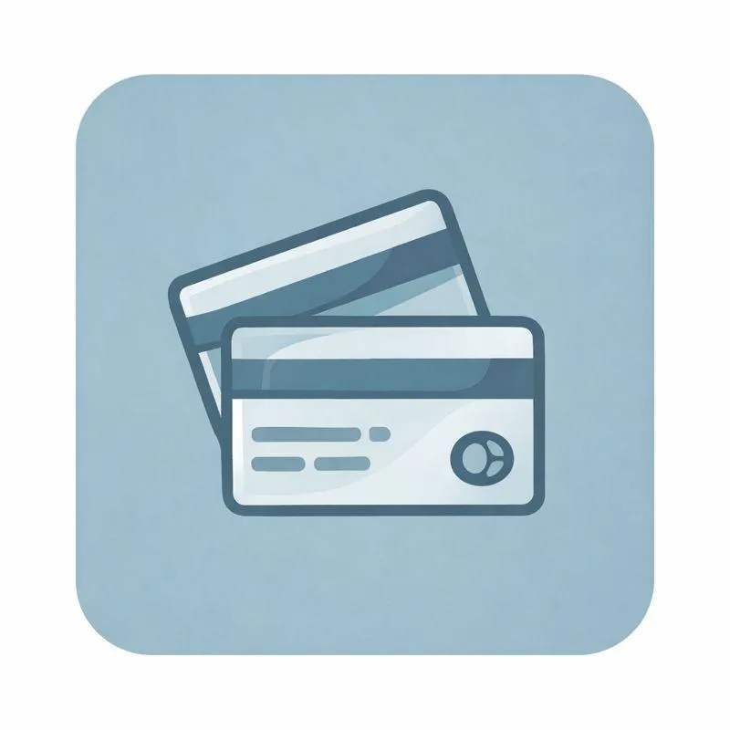 Credit card icon representing payment awareness and financial considerations without pressure.