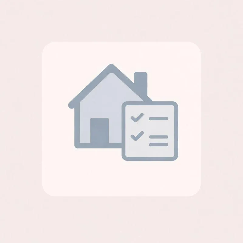 Home and checklist icon representing simple steps homeowners can take to prepare a house for sale