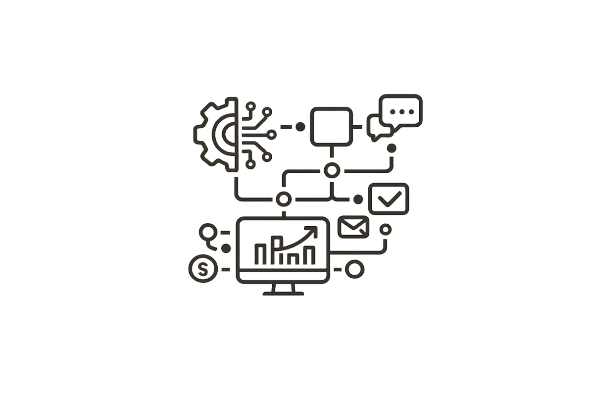 real estate agent marketing infrastructure automation system workflow icon