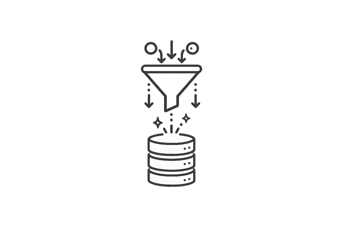 accelerated lead flow real estate agent marketing automation funnel icon showing inbound leads feeding database and automated conversion system