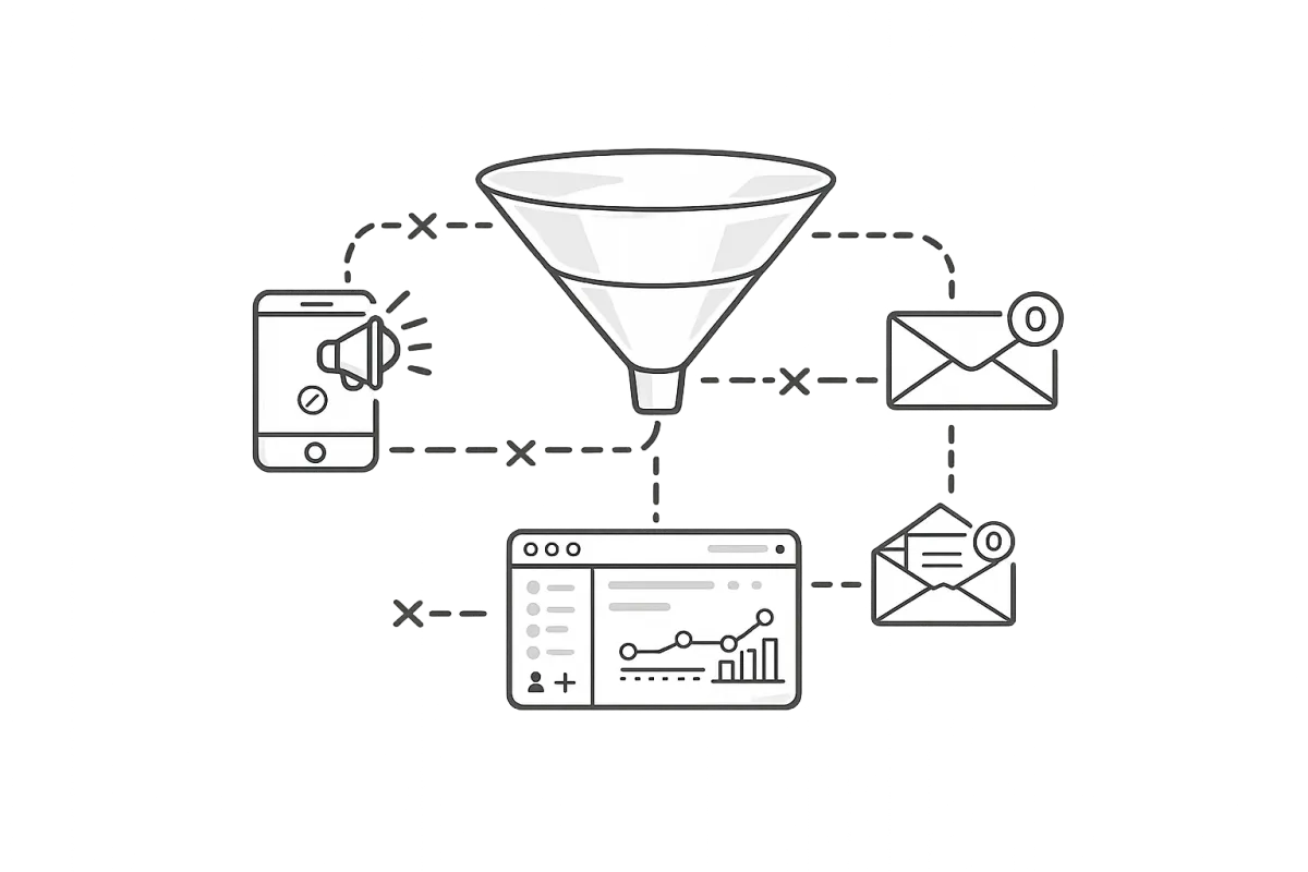Real estate agent marketing alone with empty lead funnel silent phone no inbound leads disconnected CRM and no automated follow up system