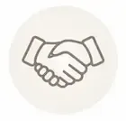 Handshake icon representing a private and confidential home selling review