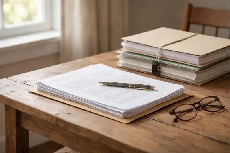 Loan modification documents and financial paperwork on a desk, illustrating mortgage adjustment options for homeowners.