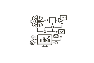 real estate agent marketing infrastructure automation system workflow icon