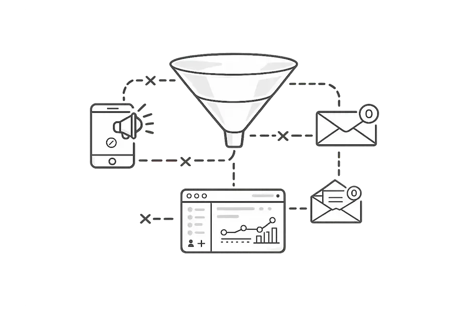 Real estate agent marketing alone with empty lead funnel silent phone no inbound leads disconnected CRM and no automated follow up system