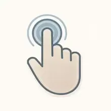 Hand pressing button icon representing quick decisions and urgency