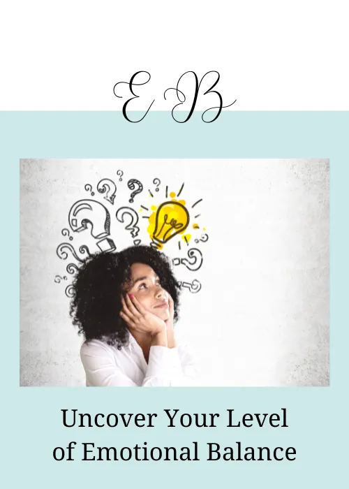 woman with questions marks & light bulb with Uncover Your Level of Emotional Balance