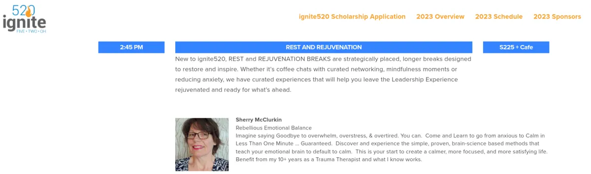 Sherry's bio from TYP Leadership Conf