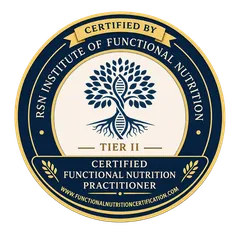 Circular certification badge icon.