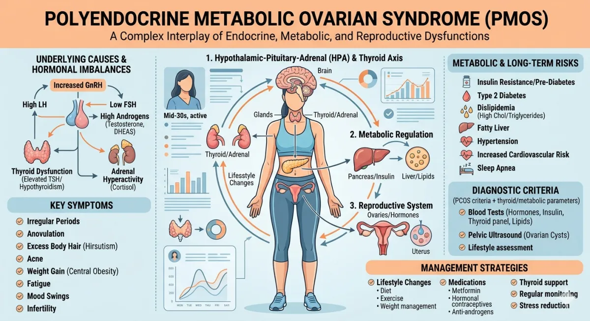 Woman learning about PMOS and PCOS, insulin resistance, hormonal imbalance, and metabolic health at Age-X Clinics