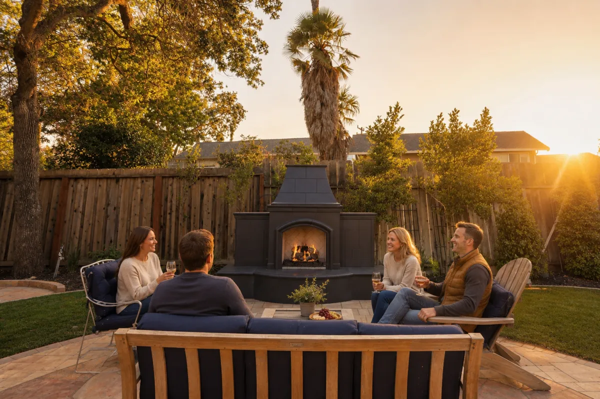 cozy patio with pavers