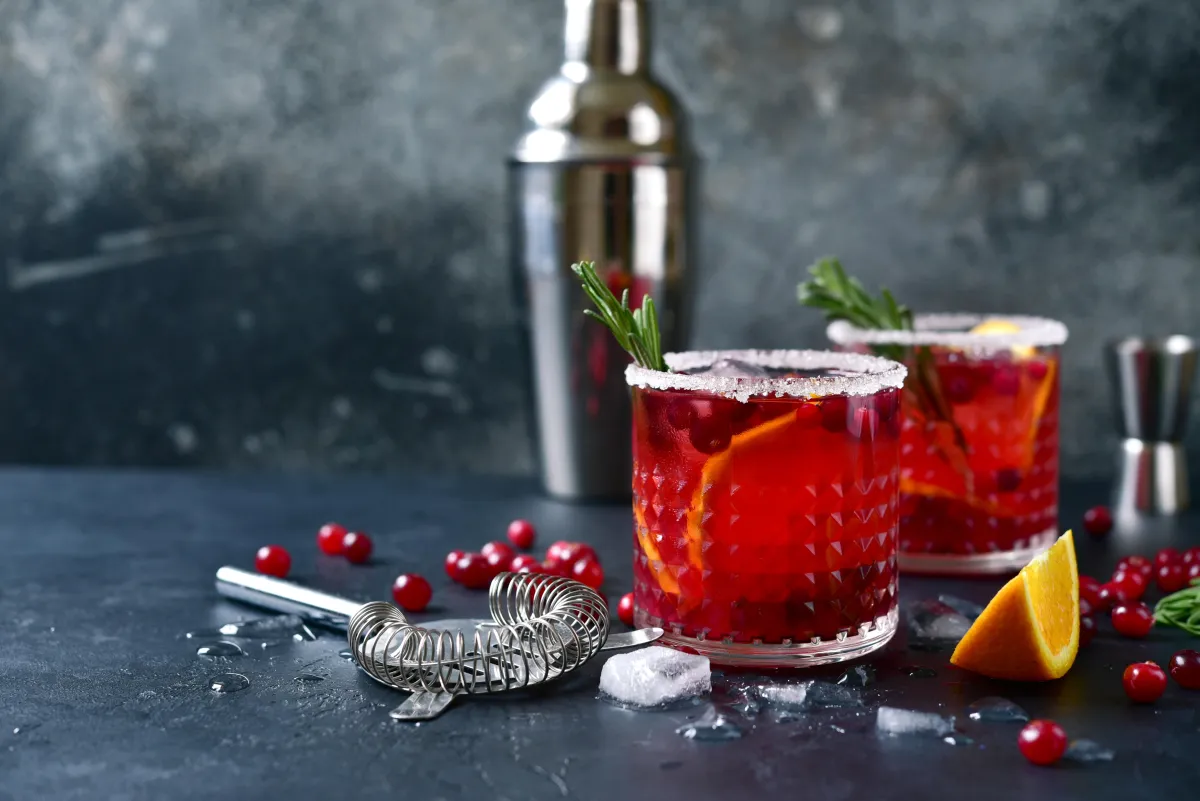 cranberry orange sparkler mocktail, perfect for corporate holiday and private parties