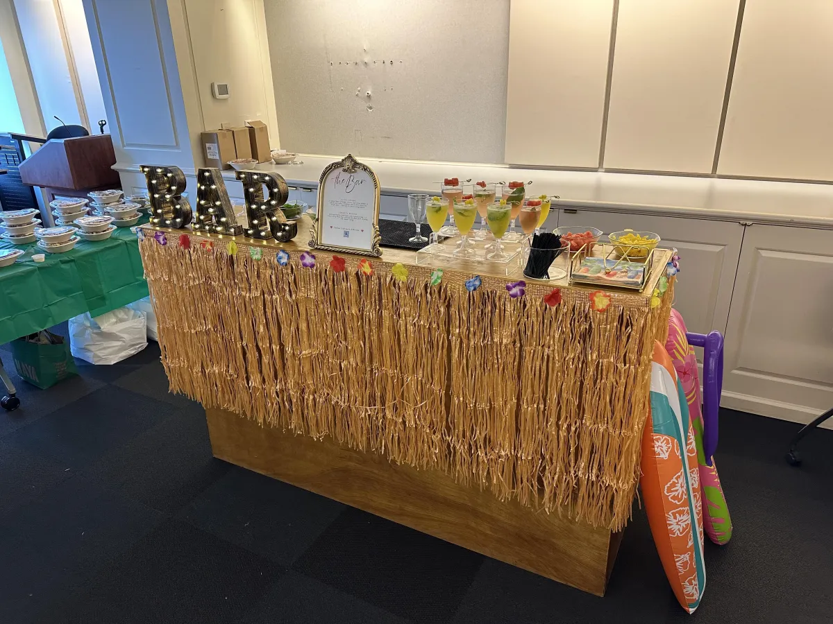 Team enjoying functional wellness mocktail tasting experience at a corporate event in New York City.