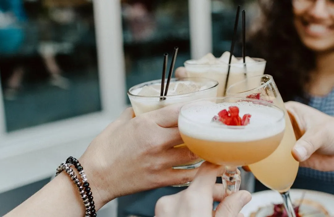 Mocktail bar setup at NYC rooftop wedding