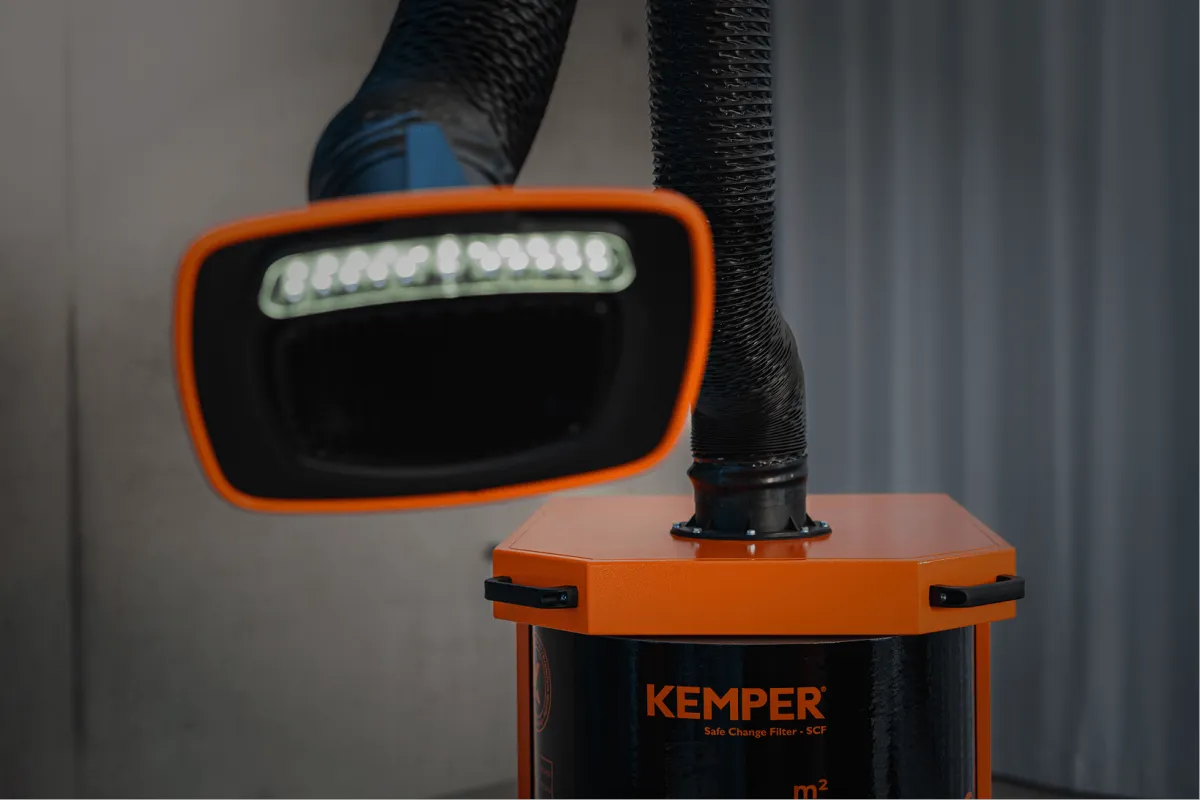 KEMPER Ventilation system set up in a shop