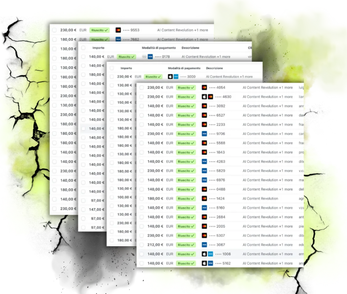 Screenshot Ricavi Vendita Corsi
