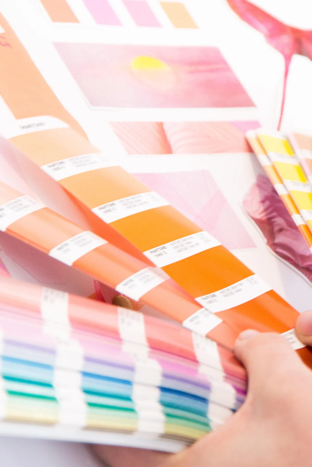 pantone color palette used during a color strategy session