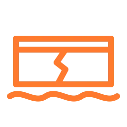 Cracked seawall repair icon