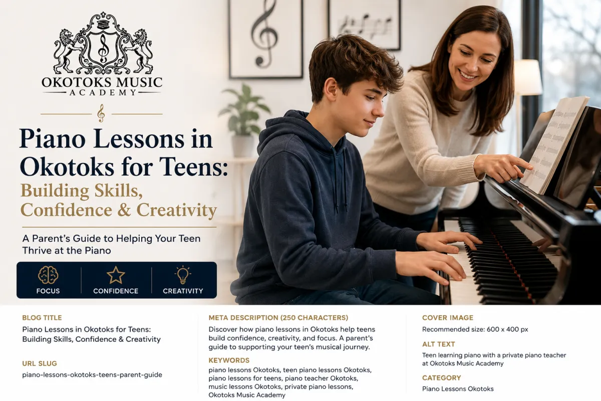 Piano Lessons in Okotoks for Teens: Building Skill, Confidence, and Creativity