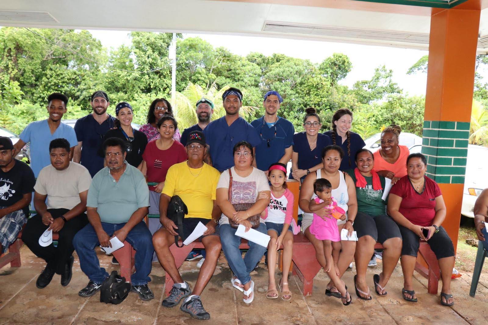 Families gathered for a community dental outreach event
