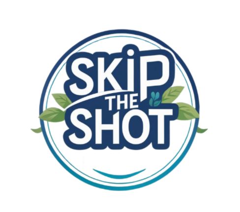 A vibrant flat-lay of fresh fruits, leafy greens, and herbal supplements arranged on a white table, with a glass of water and a notepad titled 'Immunity Guide'. The scene is bright, inviting, and styled for a health-conscious audience, evoking freshness and natural wellness.