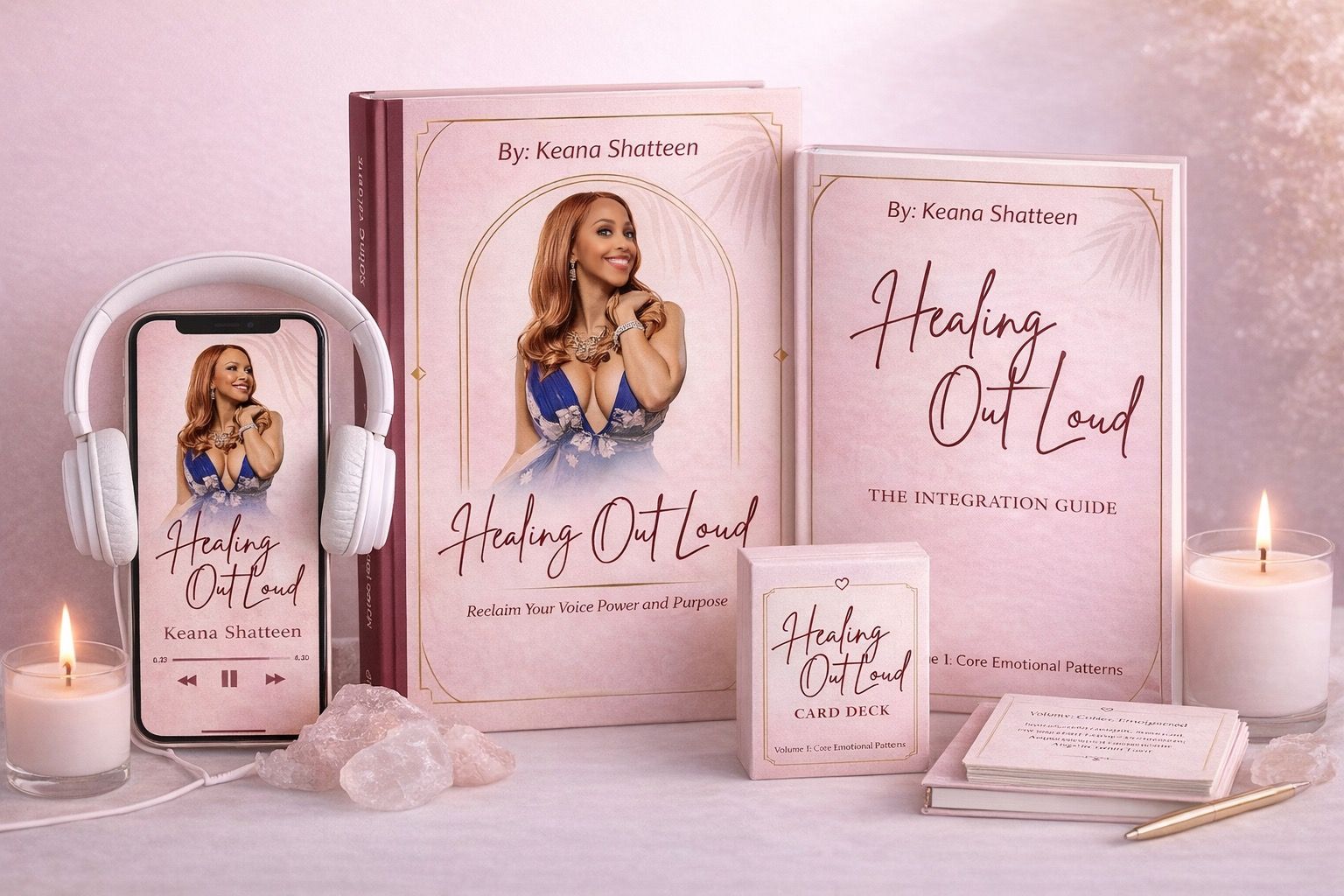 Healing Out Loud book and audiobook bundle cover mockup