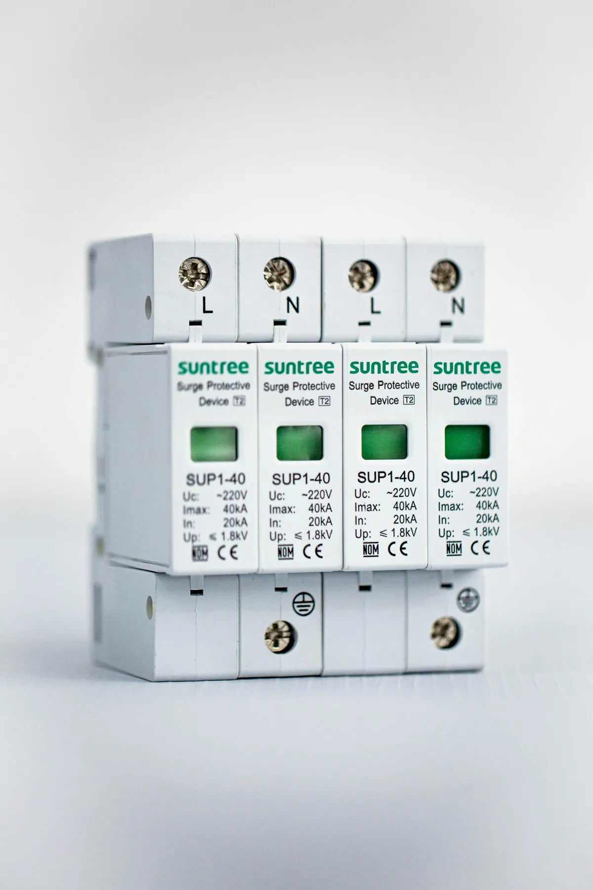 Whole-home surge protection device installed on an electrical panel.