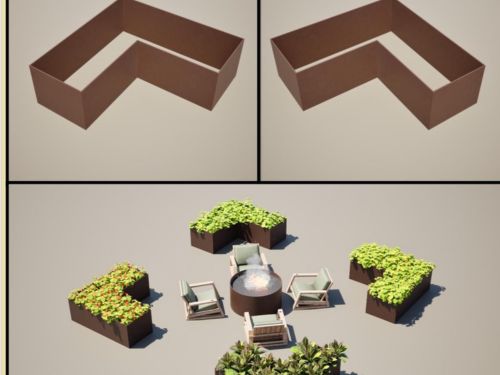 L-Shaped & Corner Planters in Houston