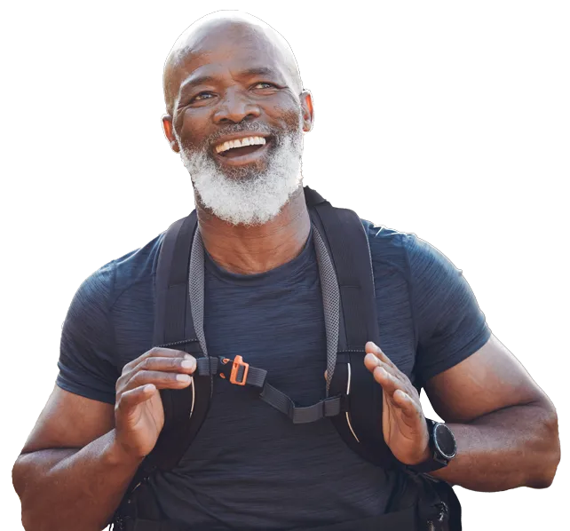 Healthy man hiking