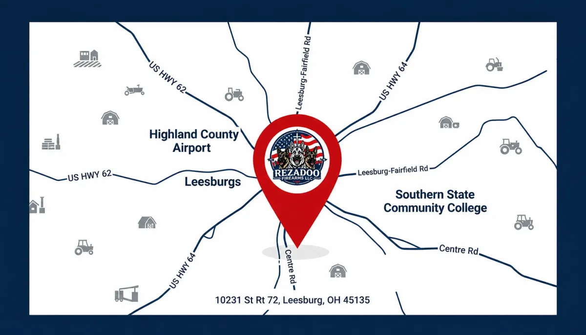 Map of Rezadoo Firearms LLC location in Leesburg, OH