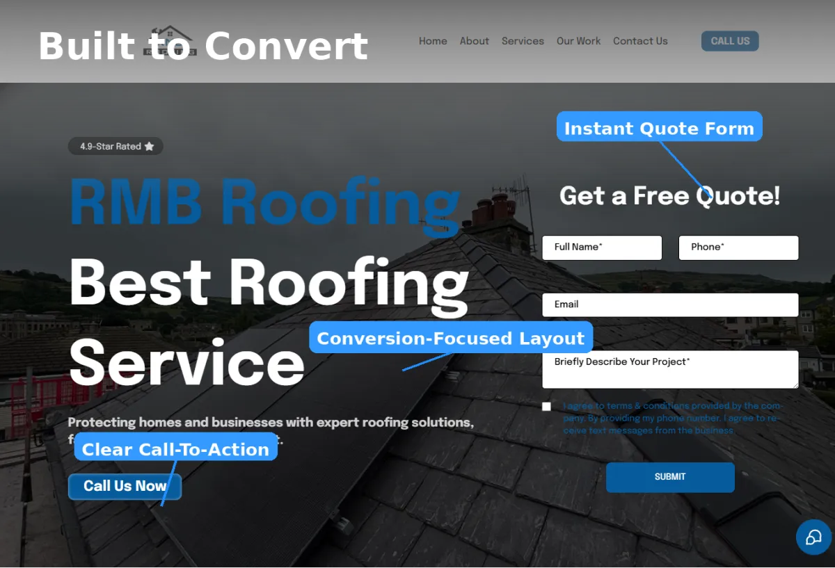 contractor website design example