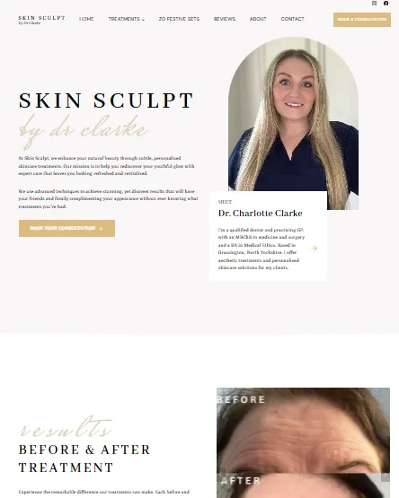 Website design for local wellness studio