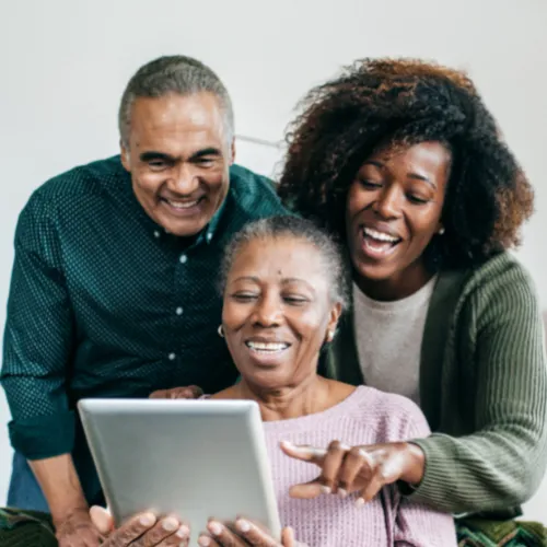 elderly people laughing