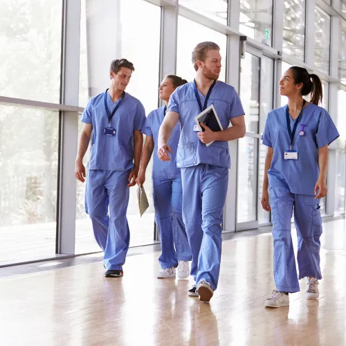 medical staff walking