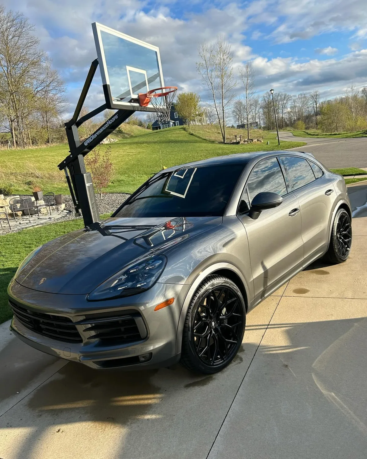 Grey Porche SUV with a paint correction.