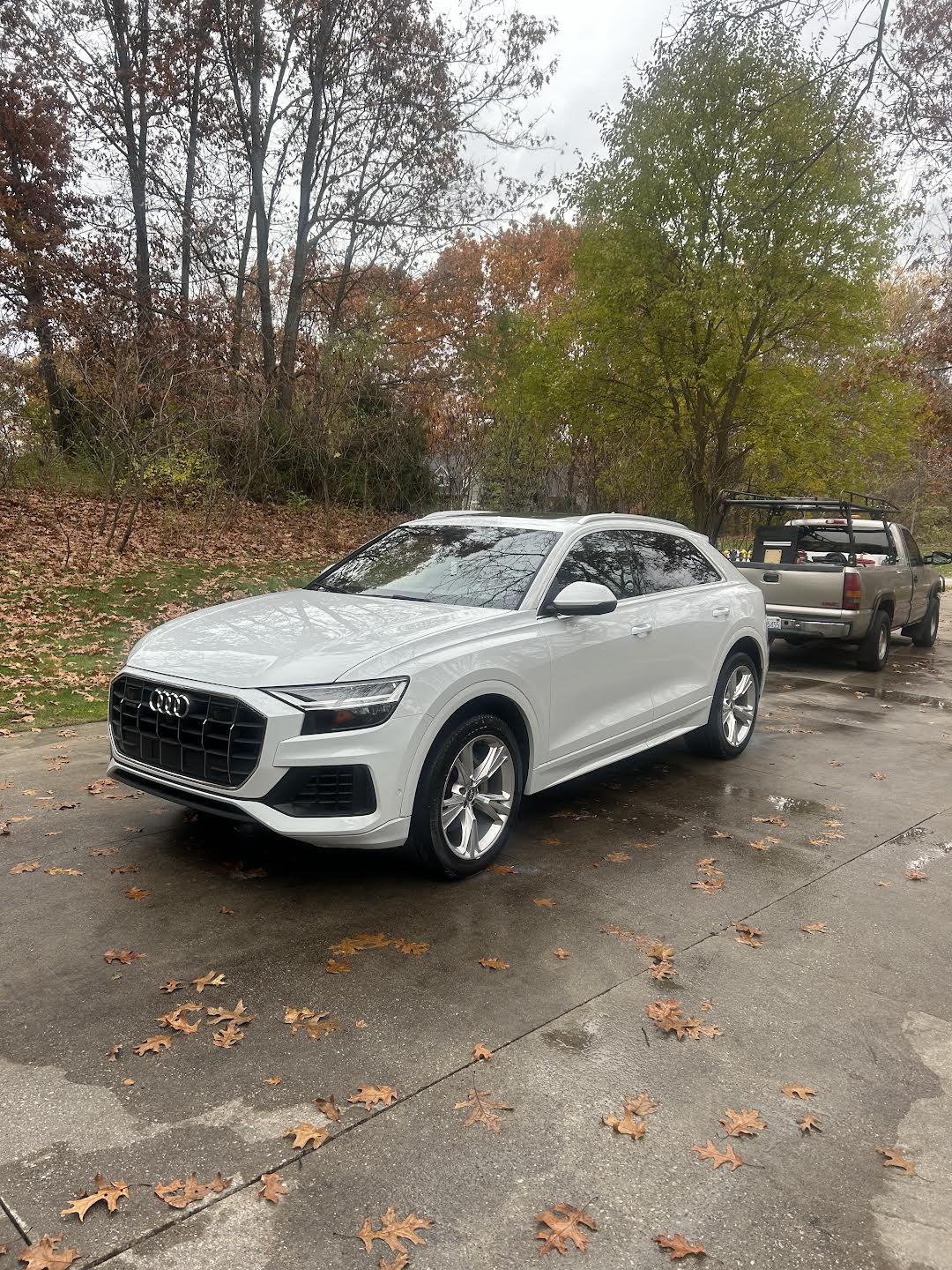 White Audi with a clay and seal done to it.