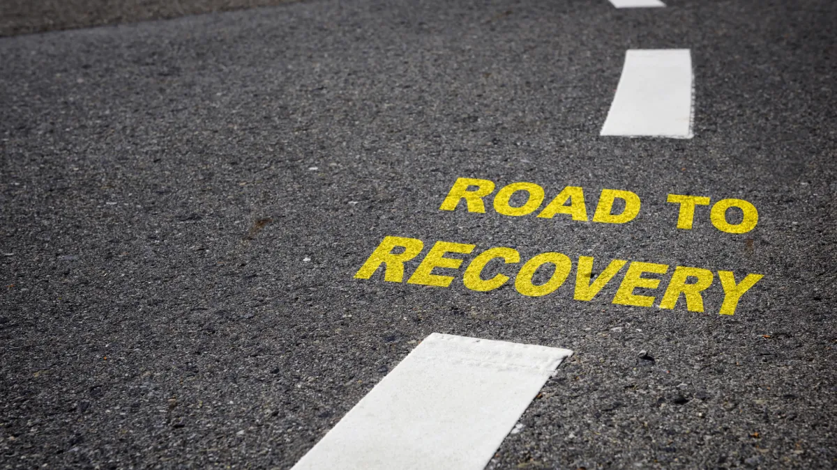 Road to recovery concept showing path toward healing and nervous system regulation