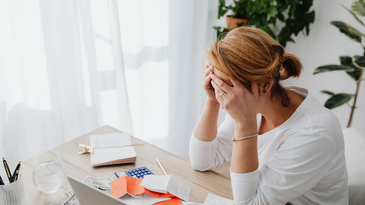 Woman experiencing tension headache