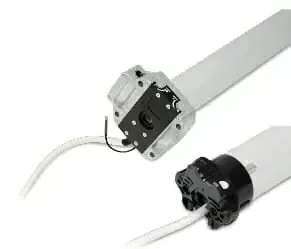 Two industrial Gaposa Motors with power cords, lying diagonally against a white background.