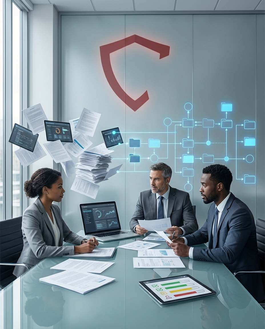 Small-business owners collaborating over a laptop in a modern co-working space