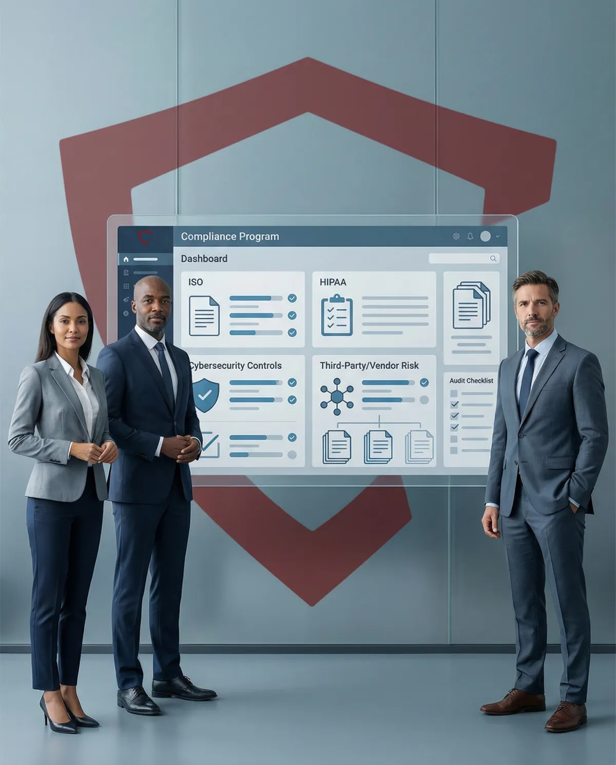 Small-business owners collaborating over a laptop in a modern co-working space