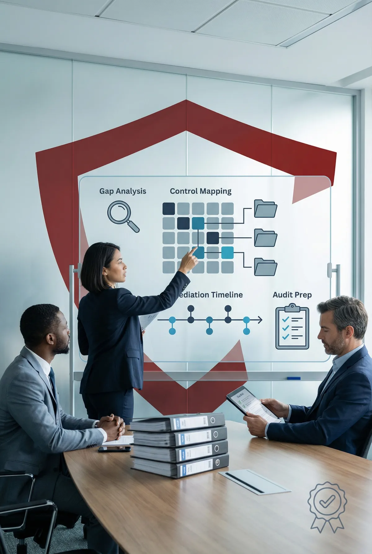 Small-business owners collaborating over a laptop in a modern co-working space