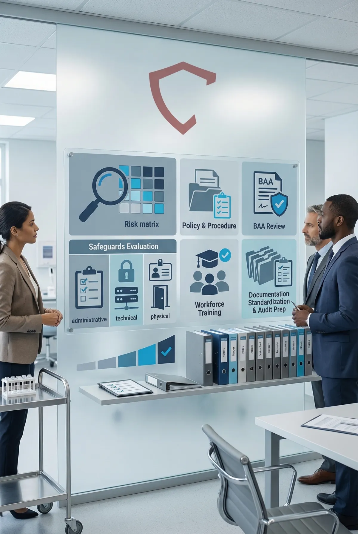 Local bakery owner pointing at sales charts on a tablet