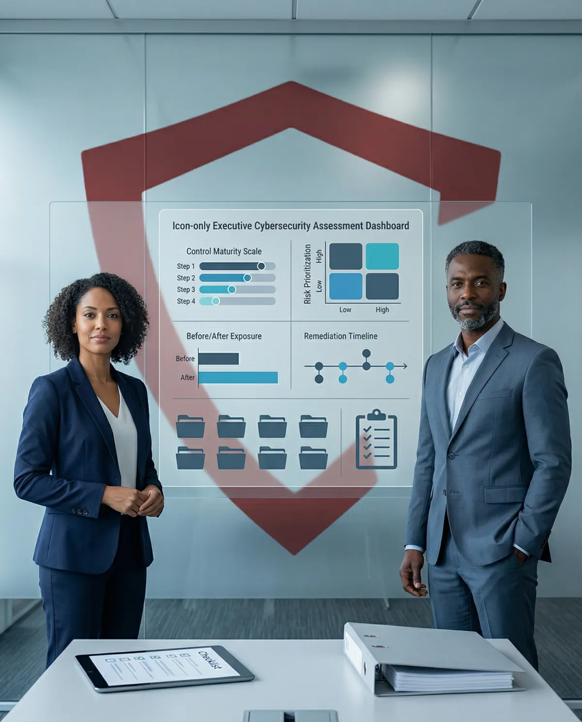Small-business owners collaborating over a laptop in a modern co-working space