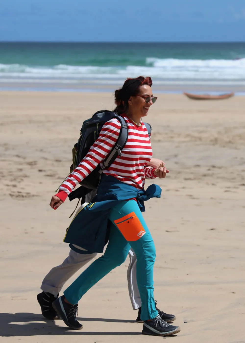 Vegan Susy, beach walking, healthy daily steps