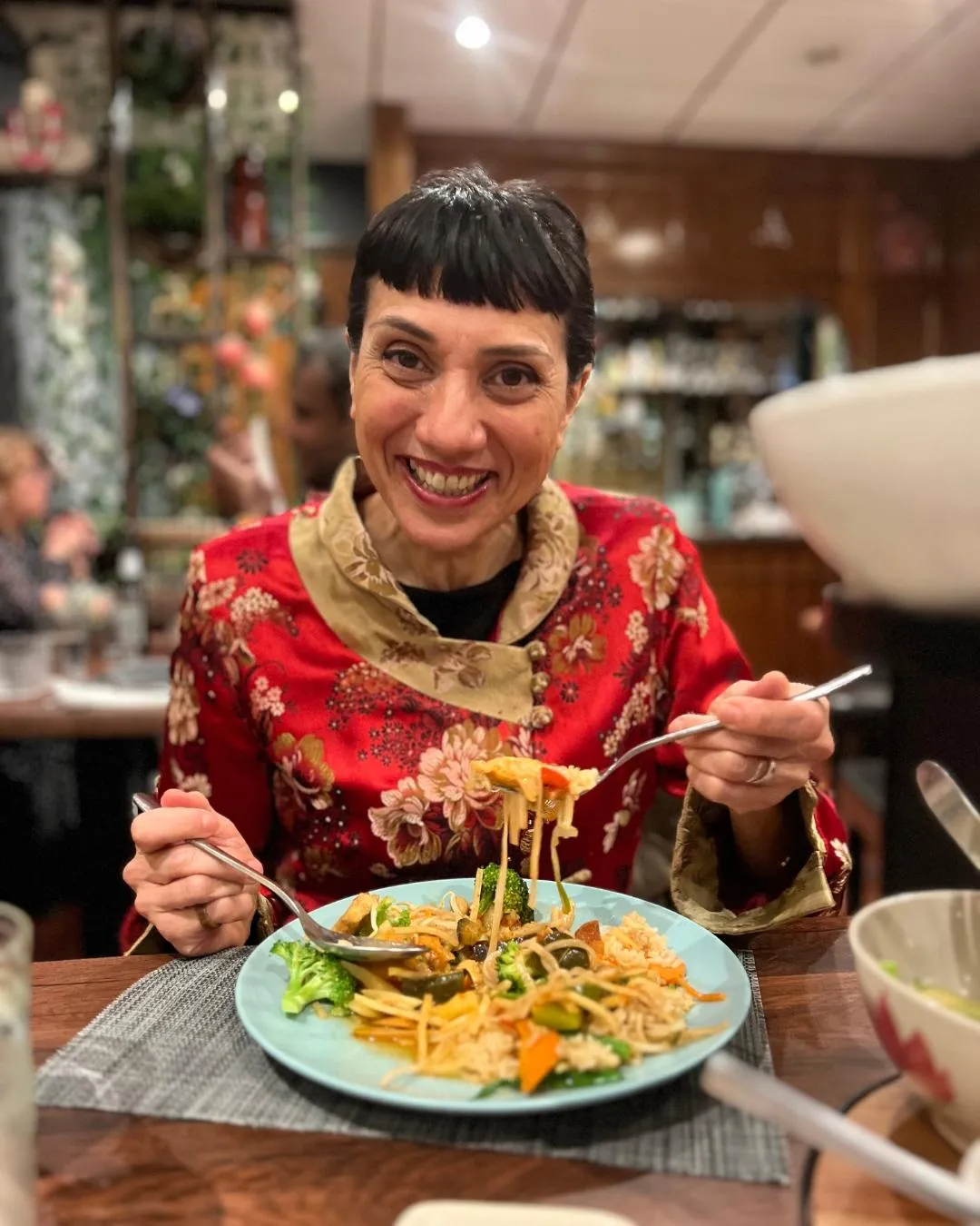 Vegan Susy enjoying a plant-based meal plan