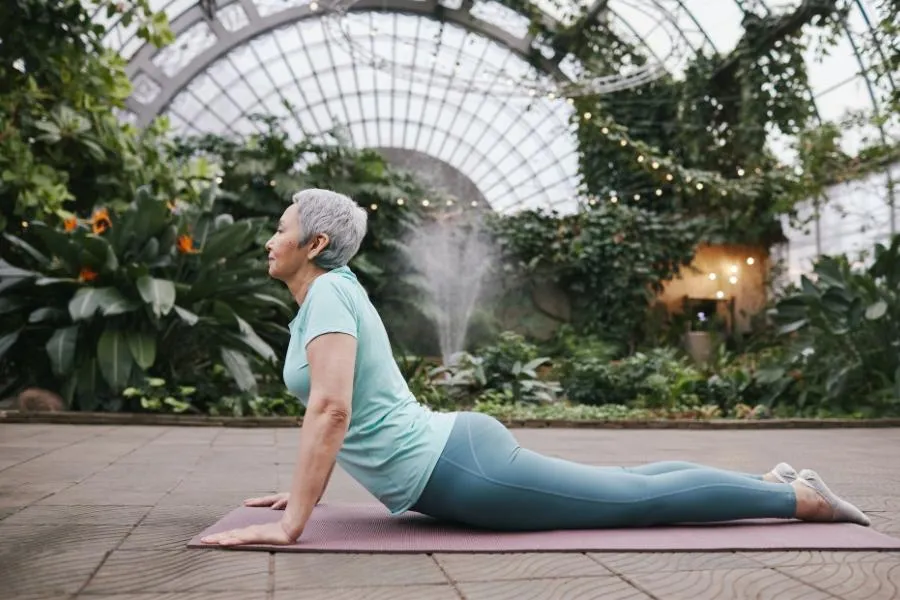 woman doing yoga
