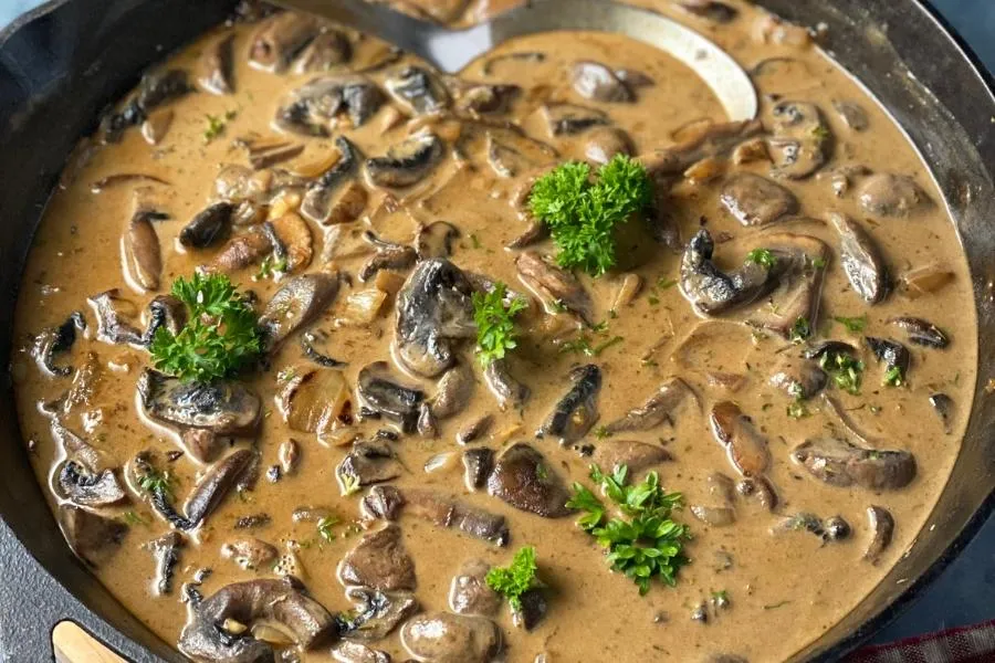 vegan mushroom stroganoff