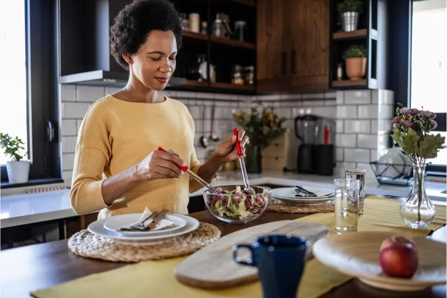 woman making healthy food